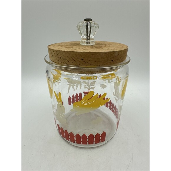 Vintage Jar Anchor Hocking Glass Biscuit Canister Storage 1940 - Picture 2 of 10